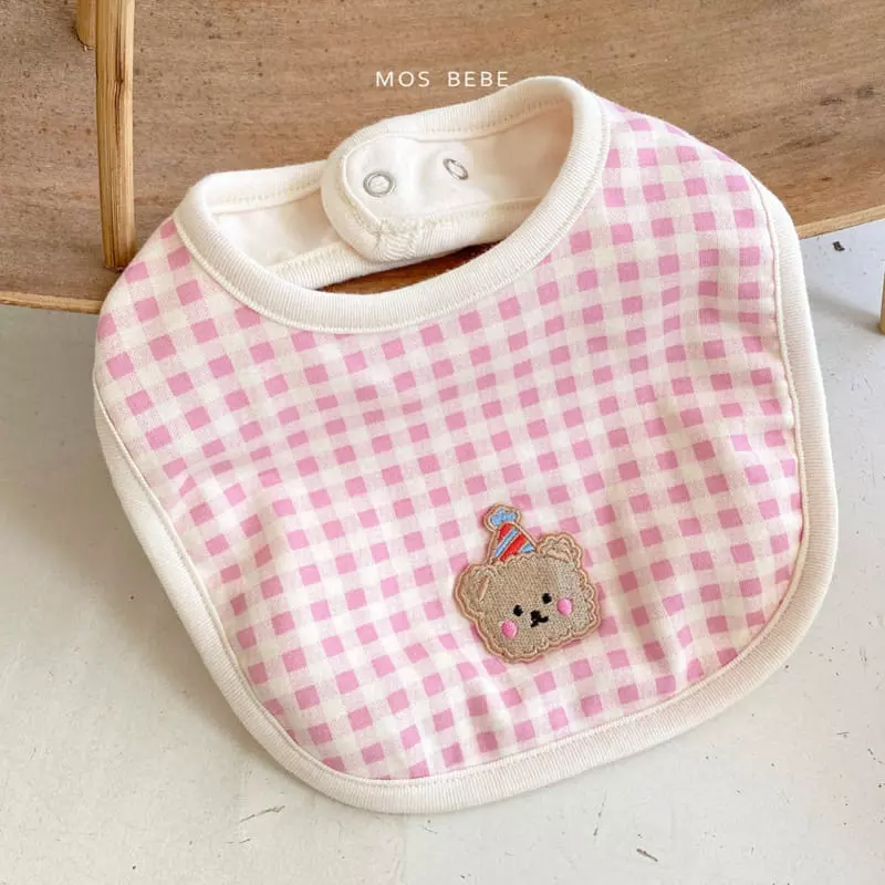 Mos Bebe - Korean Baby Fashion - #babygirlfashion - Check Gomi Bib - 4