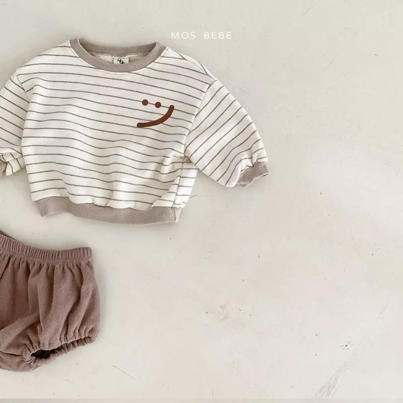 Mos Bebe - Korean Baby Fashion - #babyoninstagram - Smile Top Bottom Set - 2
