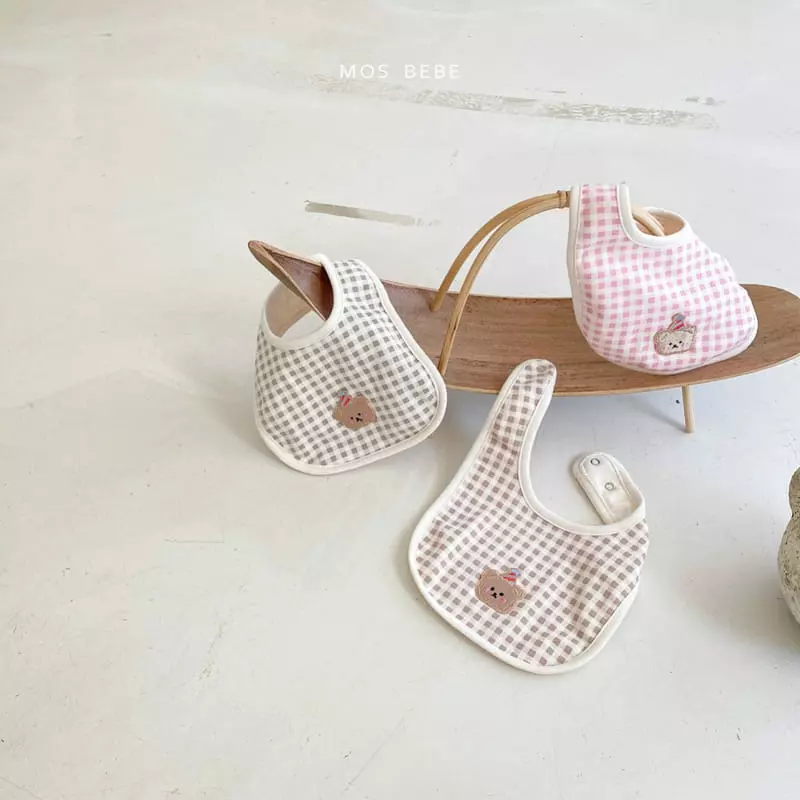 Mos Bebe - Korean Baby Fashion - #babyootd - Check Gomi Bib - 6