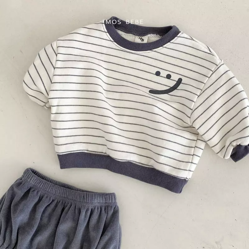 Mos Bebe - Korean Baby Fashion - #babyootd - Smile Top Bottom Set - 4