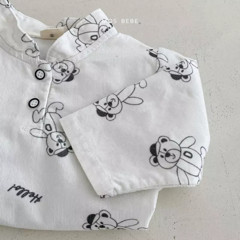 Mos Bebe - Korean Baby Fashion - #babyoutfit - Base Bear Bodysuit - 3