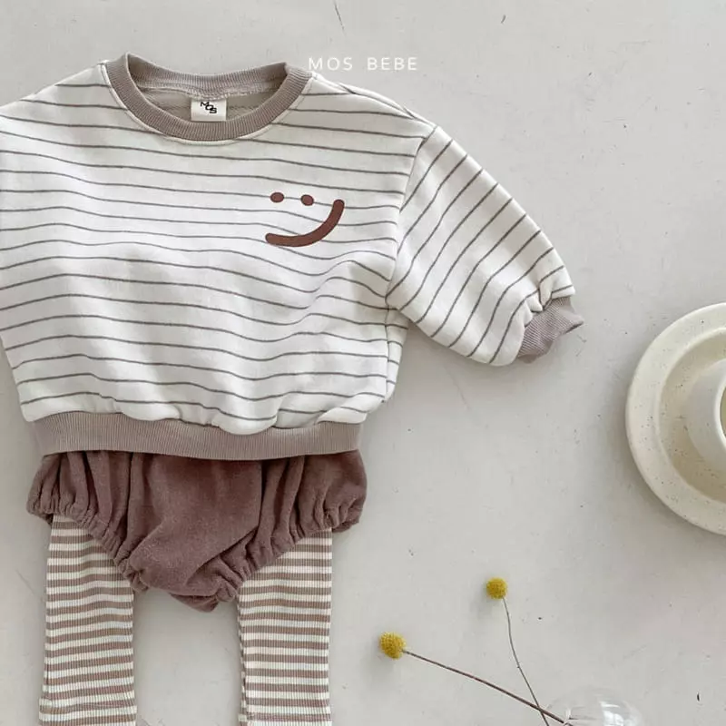 Mos Bebe - Korean Baby Fashion - #onlinebabyboutique - Smile Top Bottom Set - 7