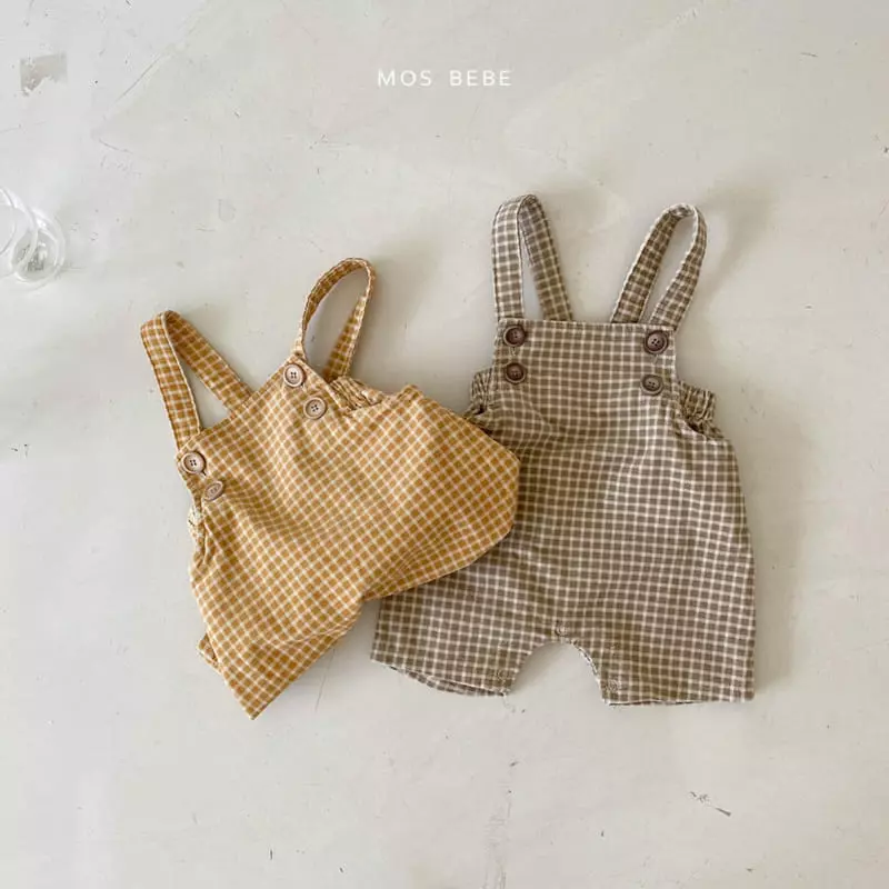 Mos Bebe - Korean Baby Fashion - #onlinebabyboutique - Laban Check Bodysuit