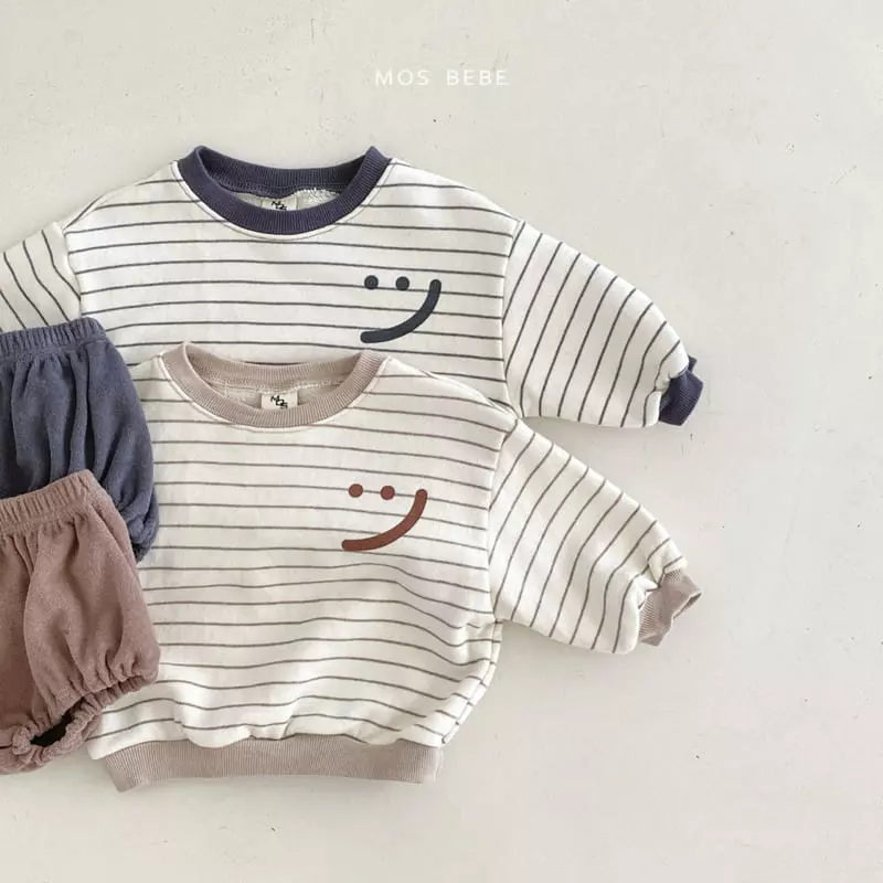 Mos Bebe - Korean Baby Fashion - #onlinebabyshop - Smile Top Bottom Set - 8