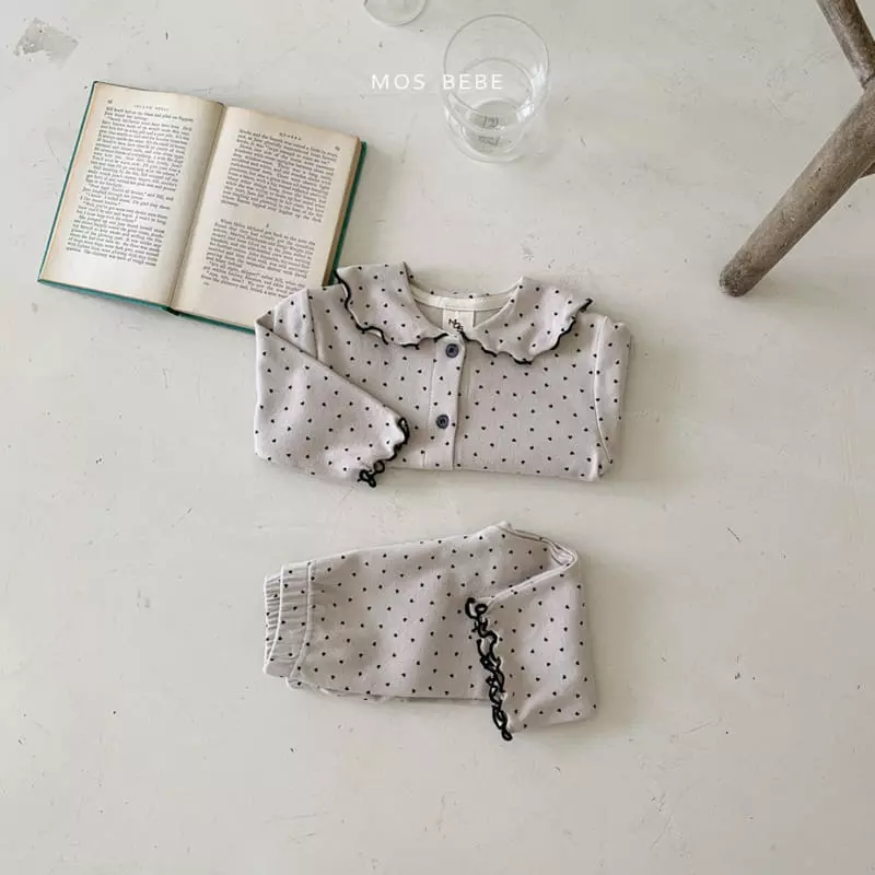 Mos Bebe - Korean Baby Fashion - #onlinebabyshop - Mini Love Top Bottom Set - 5