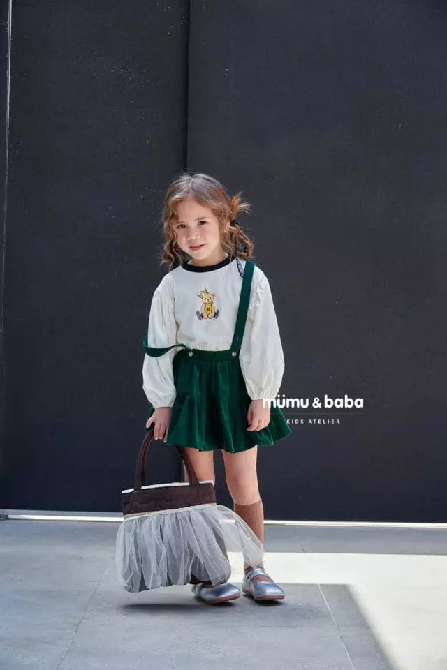Mumunbaba - Korean Children Fashion - #kidsshorts - Tiara Bear Tee - 12