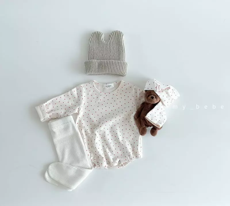 My Bebe - Korean Baby Fashion - #babyclothing - Hairbanf Bodysuit Set - 9