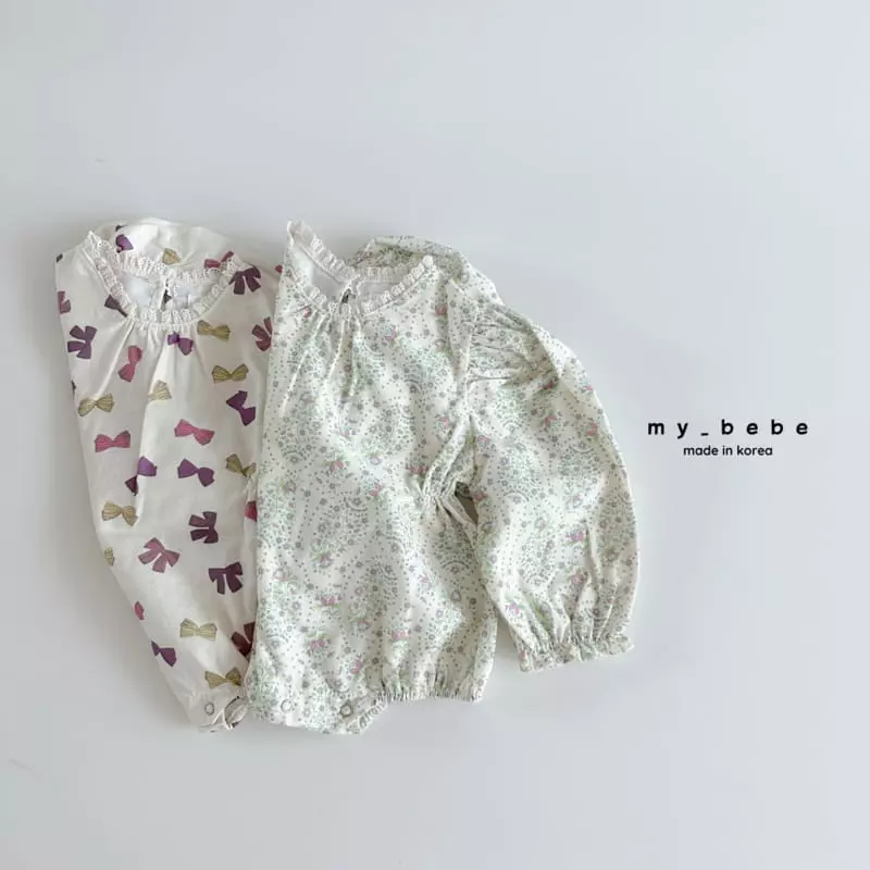 My Bebe - Korean Baby Fashion - #babyclothing - Ribbon Bodysuit - 3