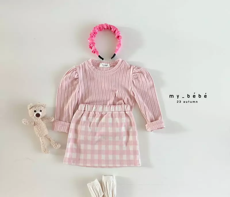 My Bebe - Korean Baby Fashion - #babyclothing - Jacquard Top Bottom Set - 10