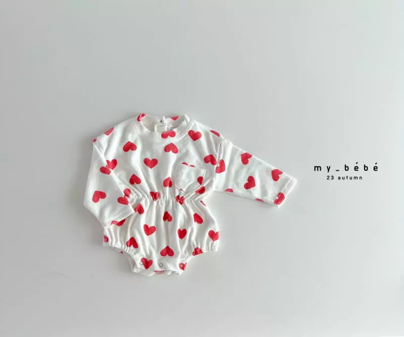My Bebe - Korean Baby Fashion - #babyfashion - Apple Heart Bodysuit - 5