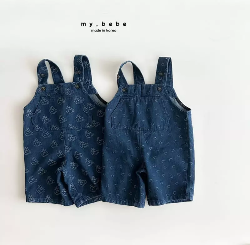 My Bebe - Korean Baby Fashion - #babyfashion - Smile Dungarees Pants - 3