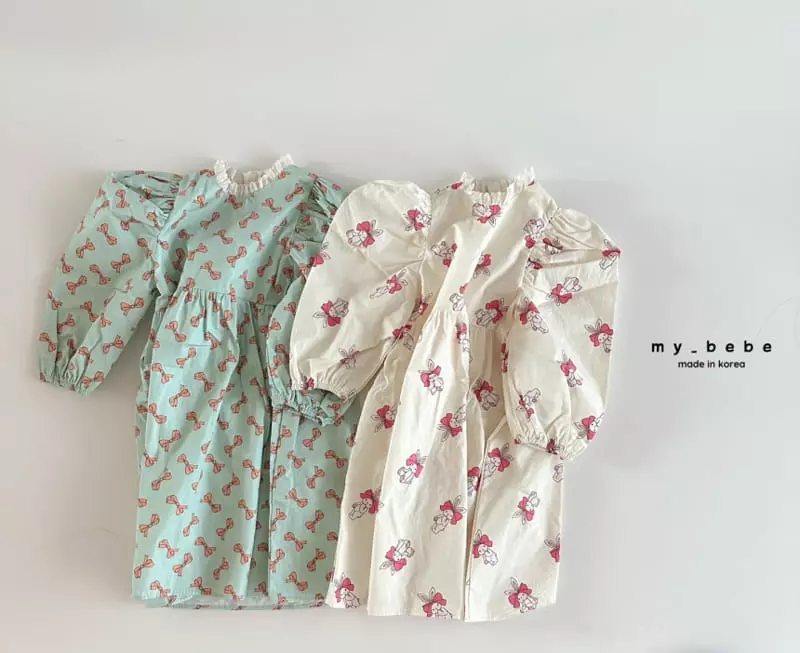 My Bebe - Korean Baby Fashion - #babyfashion - Paint Lace One-piece