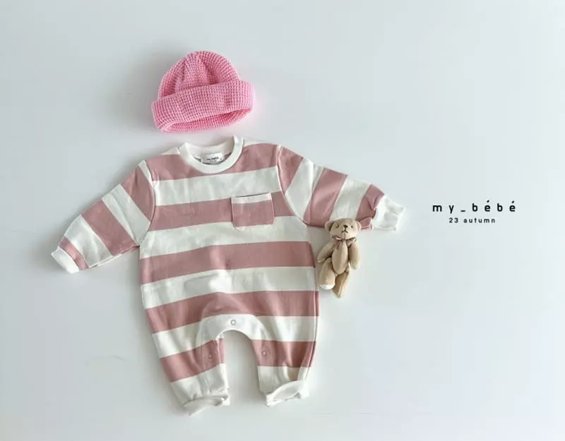 My Bebe - Korean Baby Fashion - #babyfever - Fall Stripes Bodysuit - 10