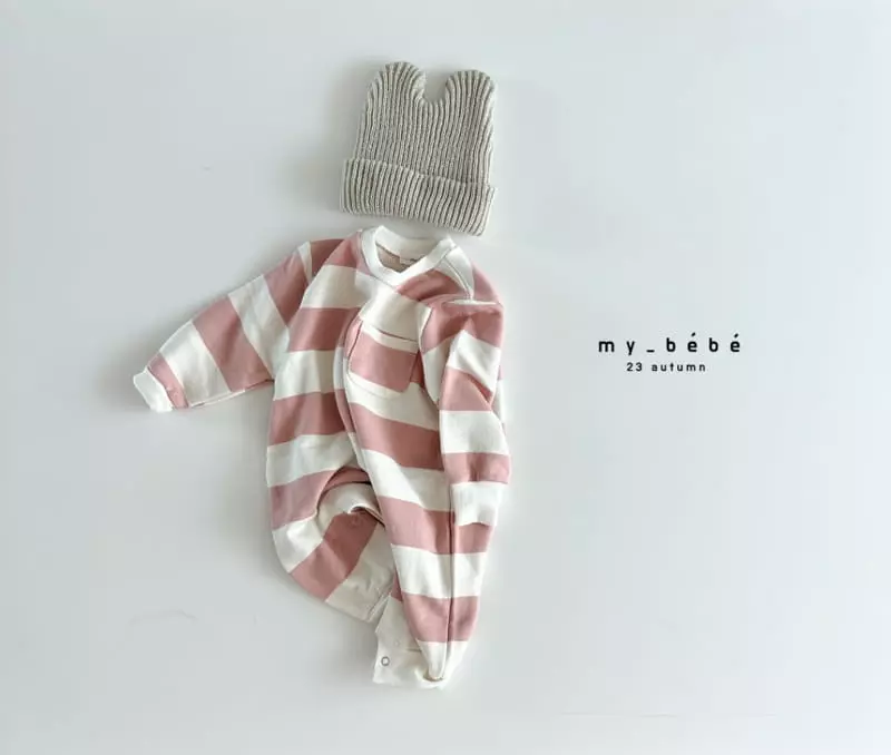 My Bebe - Korean Baby Fashion - #babygirlfashion - Fall Stripes Bodysuit - 11