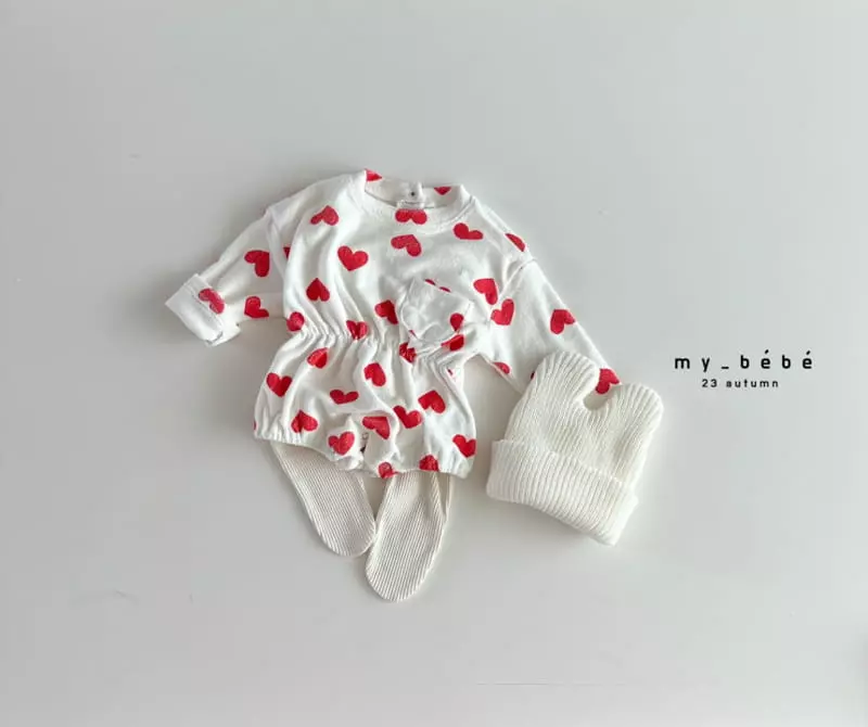 My Bebe - Korean Baby Fashion - #babygirlfashion - Apple Heart Bodysuit - 7