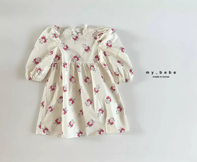 My Bebe - Korean Baby Fashion - #babygirlfashion - Paint Lace One-piece - 4