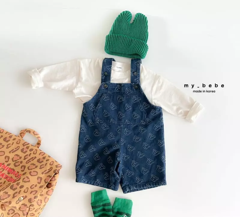 My Bebe - Korean Baby Fashion - #babyoninstagram - Smile Dungarees Pants - 7