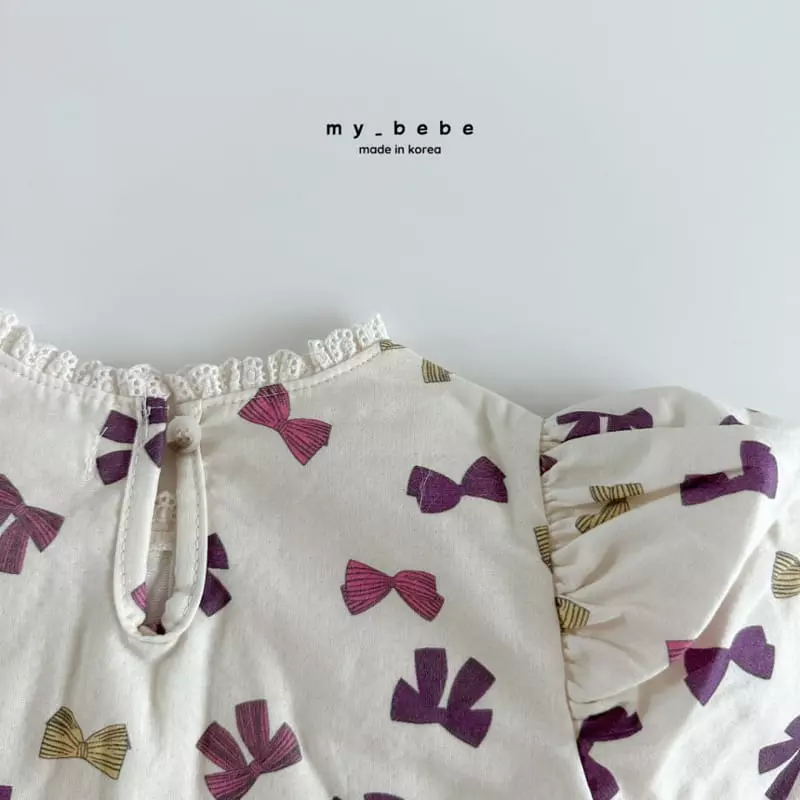 My Bebe - Korean Baby Fashion - #babyootd - Ribbon Bodysuit - 9