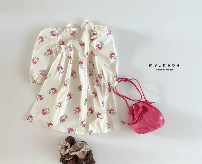 My Bebe - Korean Baby Fashion - #babyootd - Paint Lace One-piece - 6