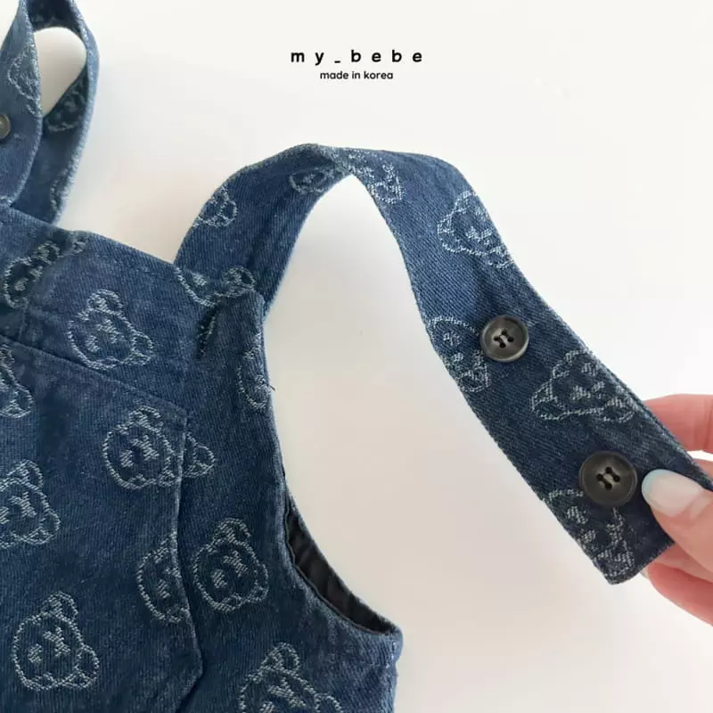 My Bebe - Korean Baby Fashion - #babyoutfit - Smile Dungarees Pants - 10