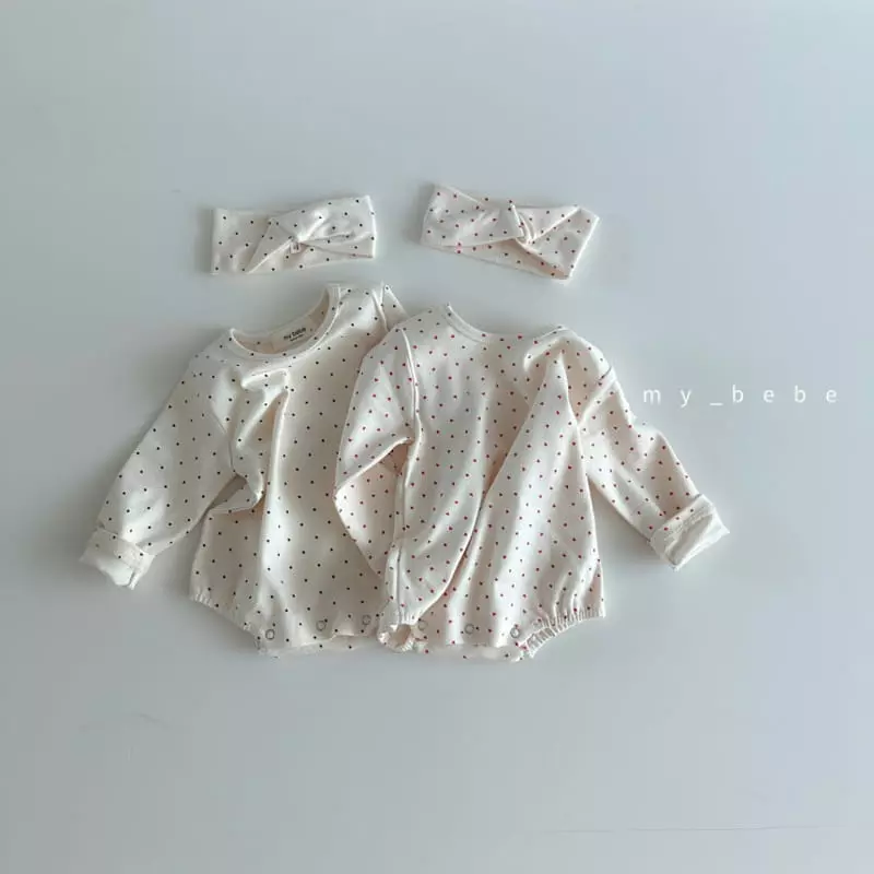 My Bebe - Korean Baby Fashion - #onlinebabyshop - Hairbanf Bodysuit Set - 5