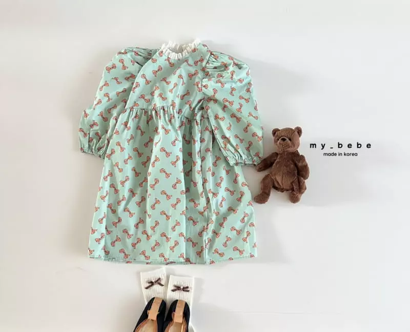 My Bebe - Korean Baby Fashion - #onlinebabyshop - Paint Lace One-piece - 11