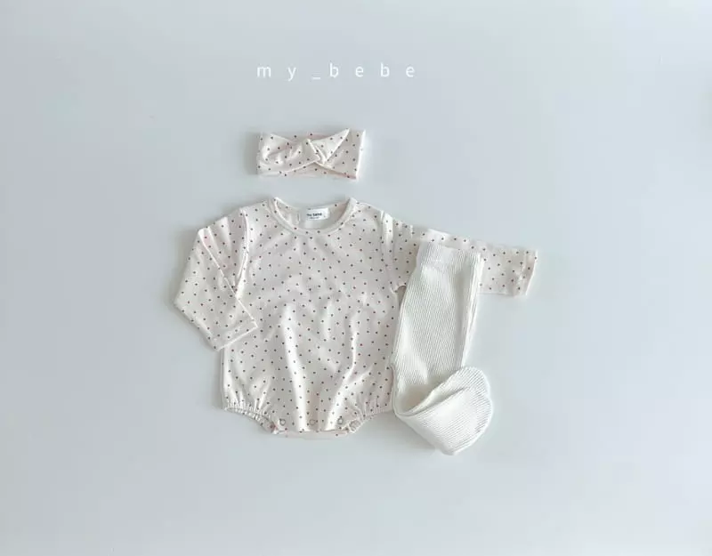 My Bebe - Korean Baby Fashion - #smilingbaby - Hairbanf Bodysuit Set - 6