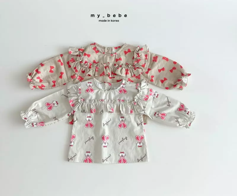 My Bebe - Korean Children Fashion - #childofig - Square Frill Blouse