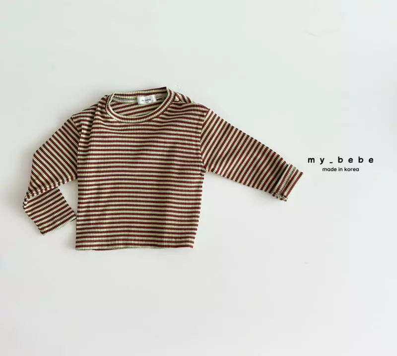 My Bebe - Korean Children Fashion - #childofig - Stripes Rib Tee - 10