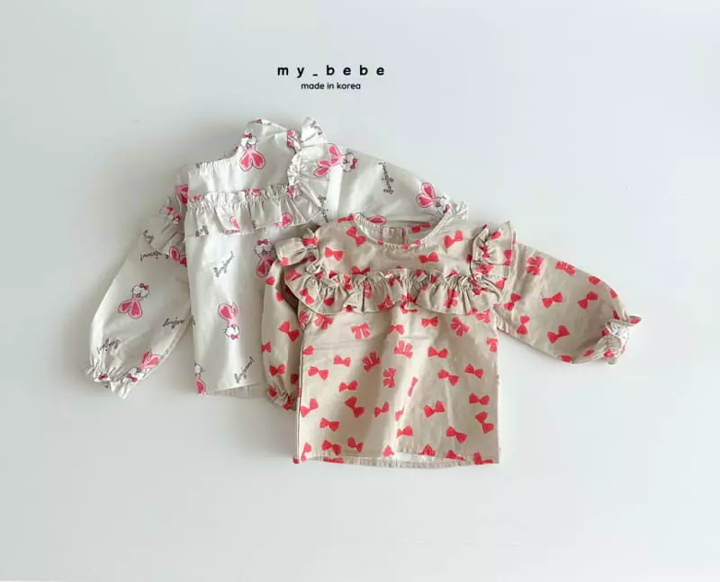 My Bebe - Korean Children Fashion - #childrensboutique - Square Frill Blouse - 3