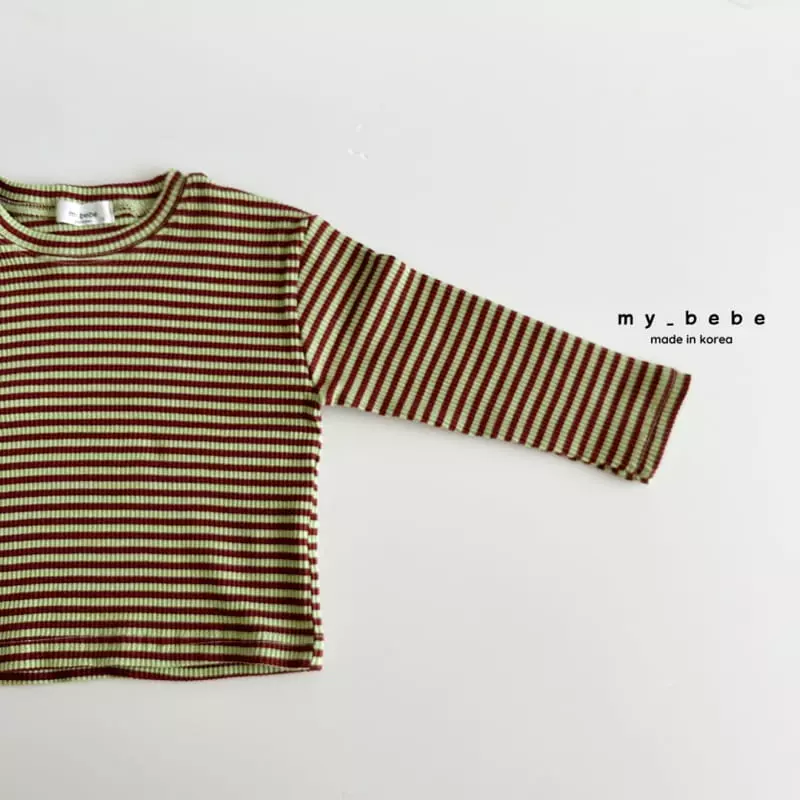My Bebe - Korean Children Fashion - #childrensboutique - Stripes Rib Tee - 11