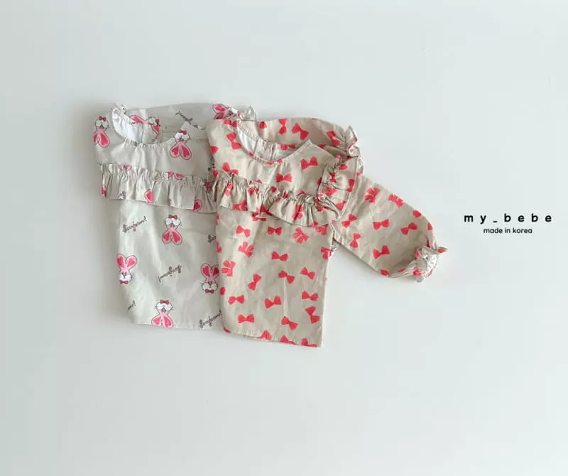 My Bebe - Korean Children Fashion - #childrensboutique - Square Frill Blouse - 4