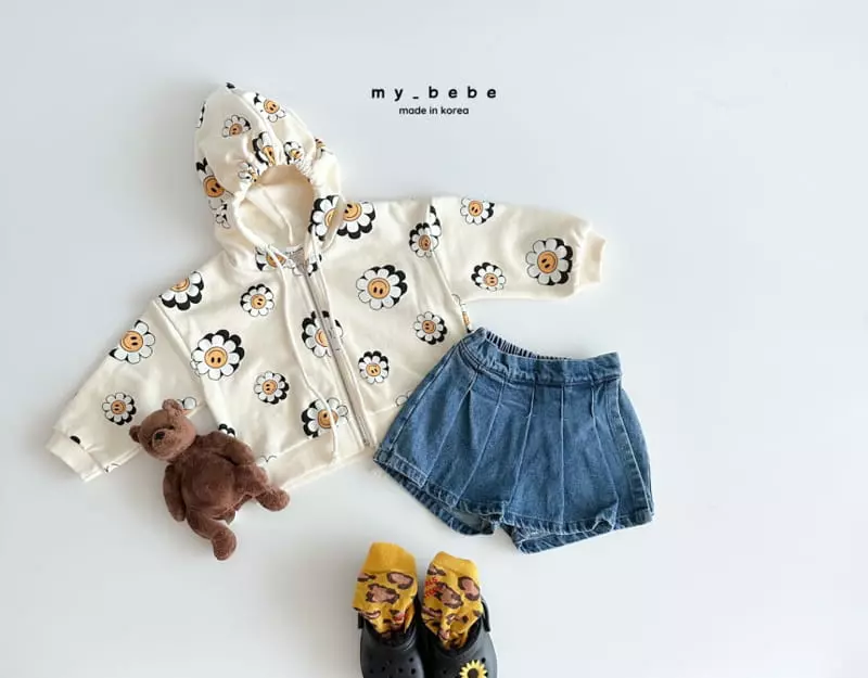 My Bebe - Korean Children Fashion - #discoveringself - Denim Wrinkle Skirt Pants - 7