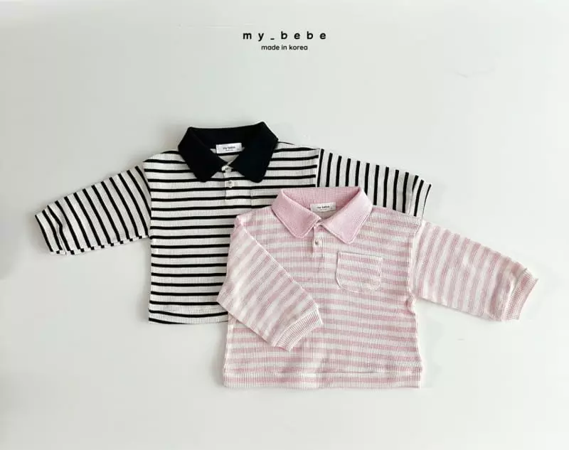 My Bebe - Korean Children Fashion - #discoveringself - Waffle Collar Tee