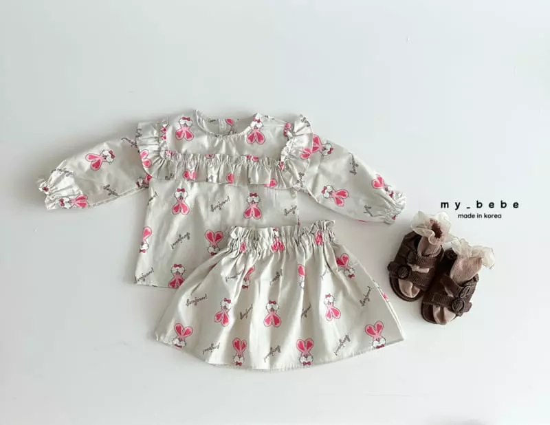 My Bebe - Korean Children Fashion - #kidsshorts - Square Frill Blouse - 7