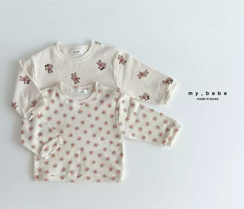 My Bebe - Korean Children Fashion - #kidsstore - Waffle Sweatshirt - 2