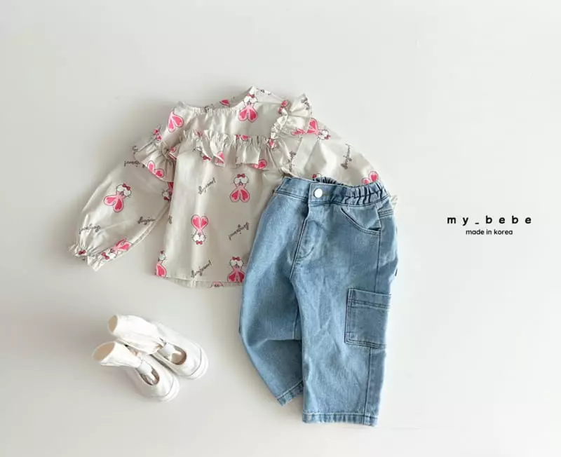 My Bebe - Korean Children Fashion - #kidzfashiontrend - Square Frill Blouse - 9