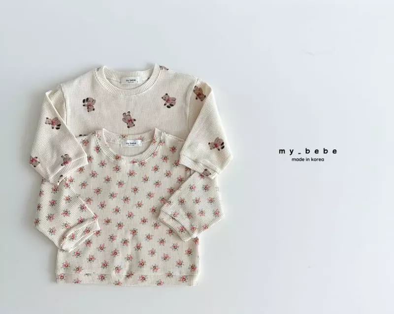 My Bebe - Korean Children Fashion - #kidzfashiontrend - Waffle Sweatshirt - 3
