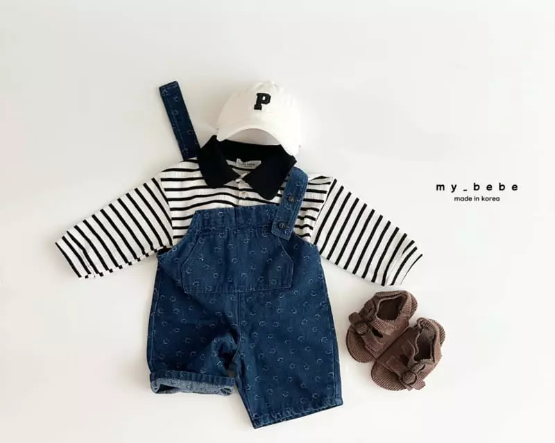 My Bebe - Korean Children Fashion - #magicofchildhood - Waffle Collar Tee - 8