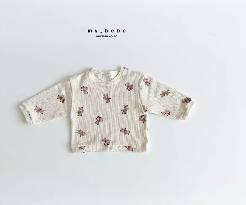 My Bebe - Korean Children Fashion - #prettylittlegirls - Waffle Sweatshirt - 8