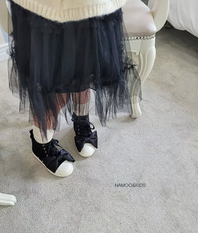 Namoo & Kids - Korean Children Fashion - #magicofchildhood - Ribbon High Top Sneakers - 10