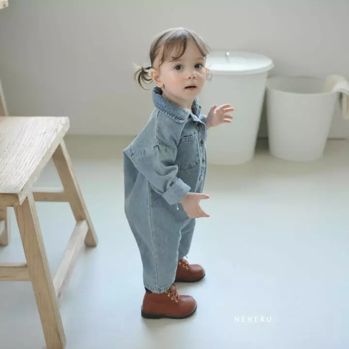 Neneru - Korean Baby Fashion - #babyclothing - Bebe Denim Jumpsuit - 3