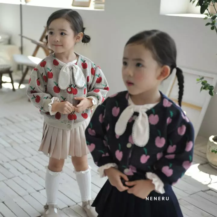 Neneru - Korean Baby Fashion - #babygirlfashion - Apple Knit Carigan Bebe - 9