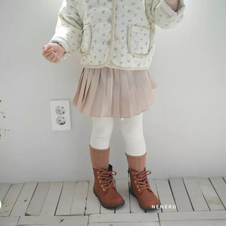 Neneru - Korean Children Fashion - #littlefashionista - Band Wrinkle Skirt Leggings - 2