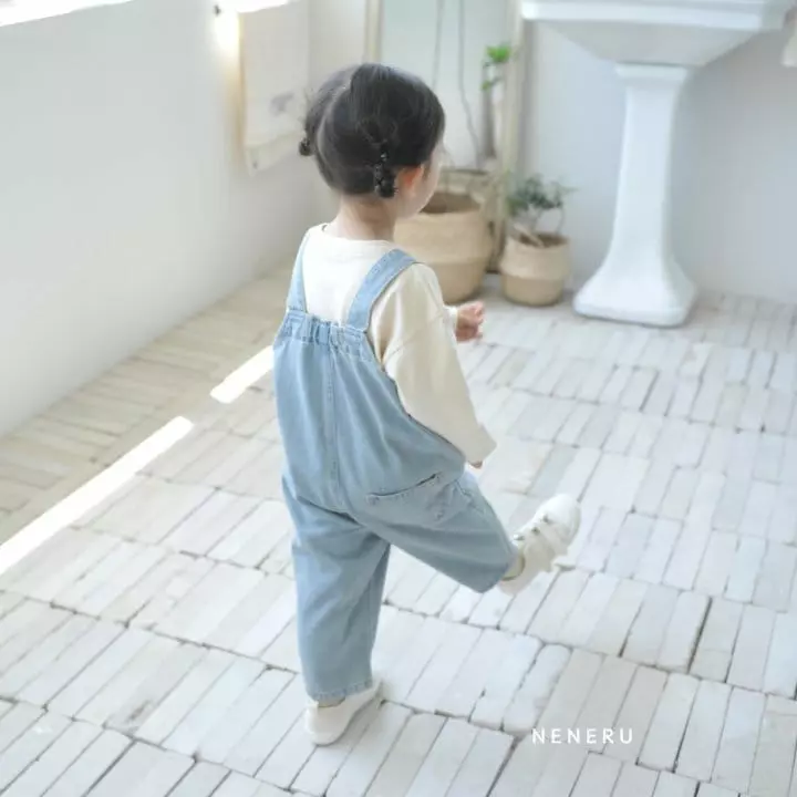 Neneru - Korean Children Fashion - #todddlerfashion - Tom Tom Denim Dungarees - 4