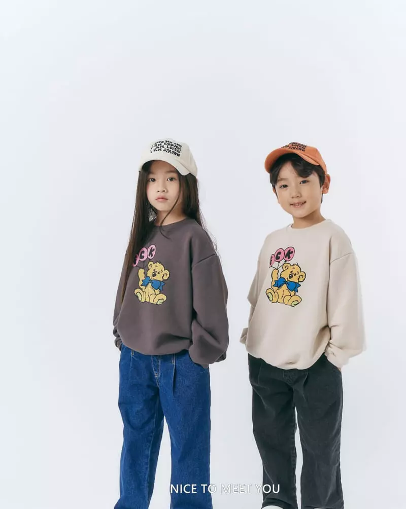 Nice To Meet You - Korean Children Fashion - #designkidswear - Balloon Bear Sweatshirt - 5