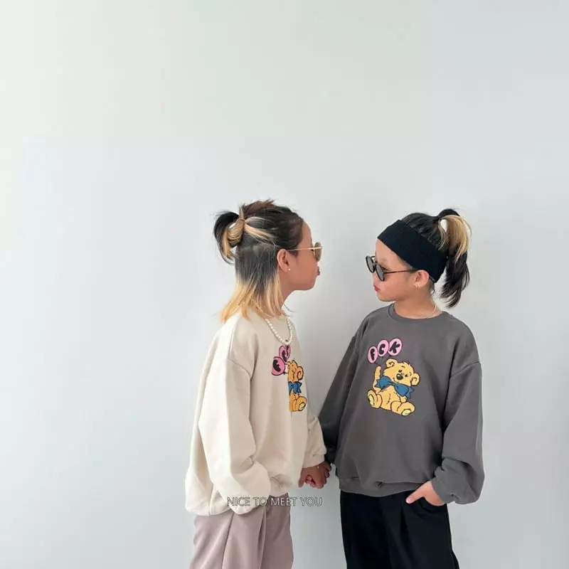 Nice To Meet You - Korean Children Fashion - #kidzfashiontrend - Balloon Bear Sweatshirt - 10