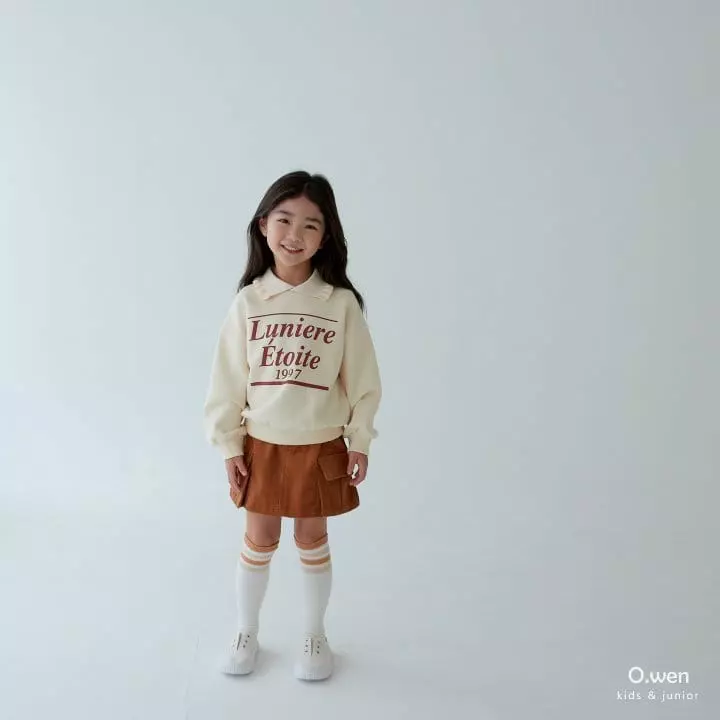 O Wen - Korean Children Fashion - #kidsshorts - Frill Collar Sweatshirt - 5