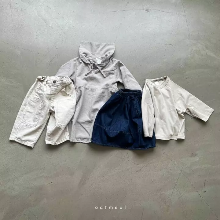 Oatmeal - Korean Children Fashion - #childofig - Ggongs Denim Skirt - 5