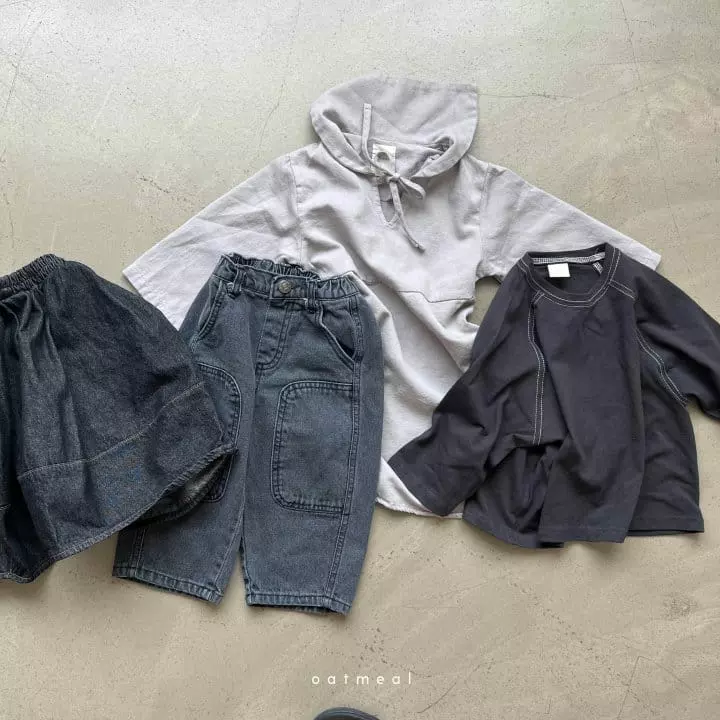Oatmeal - Korean Children Fashion - #discoveringself - Ggongs Denim Skirt - 8